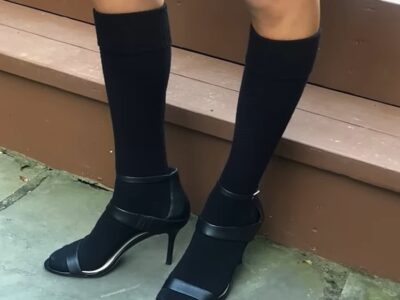 Black Knee High Socks