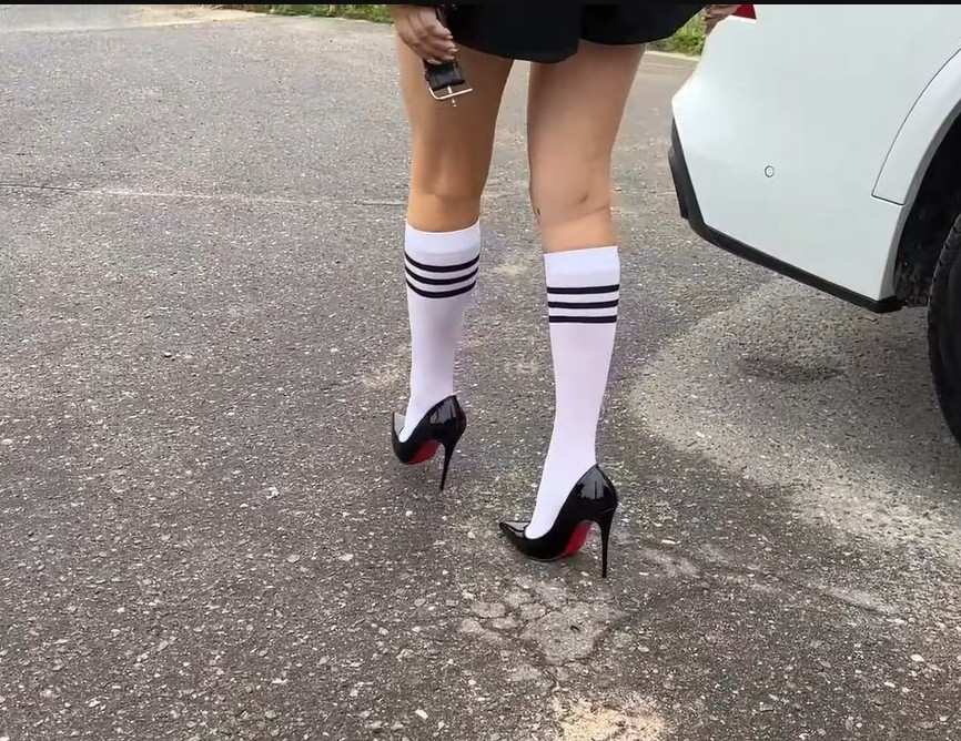 White Knee high socks