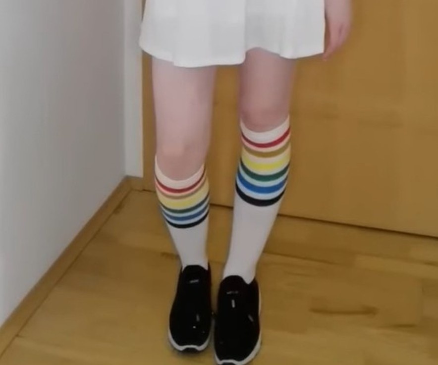 White Knee high socks