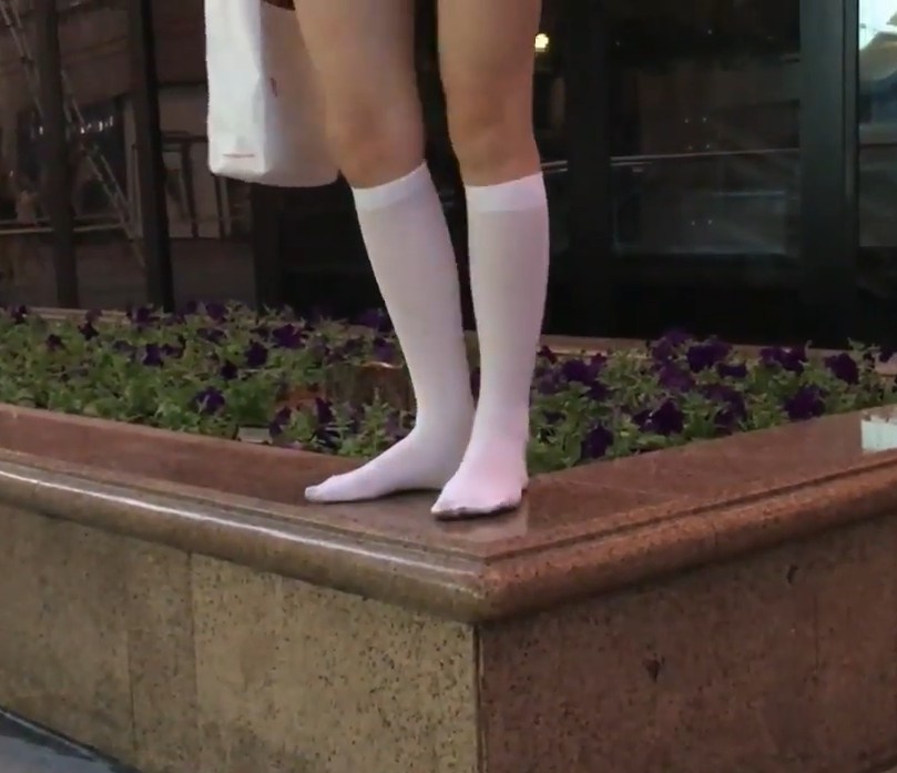 White Knee high socks