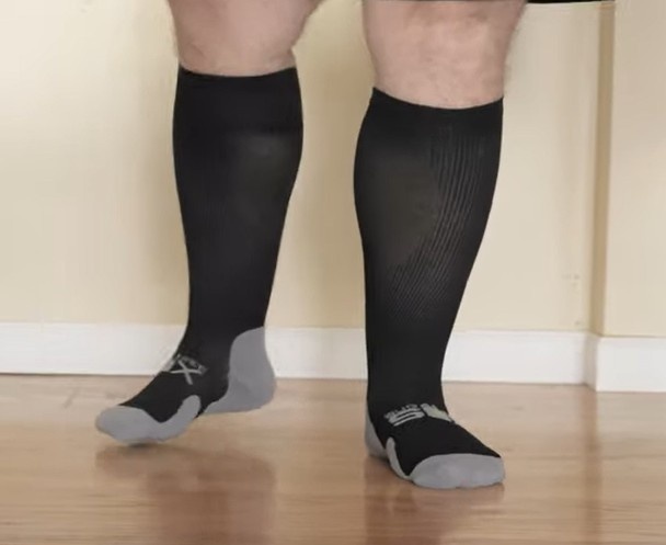 Wide calf compression socks