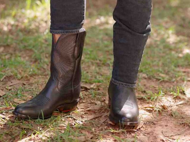 Cowhide boots.