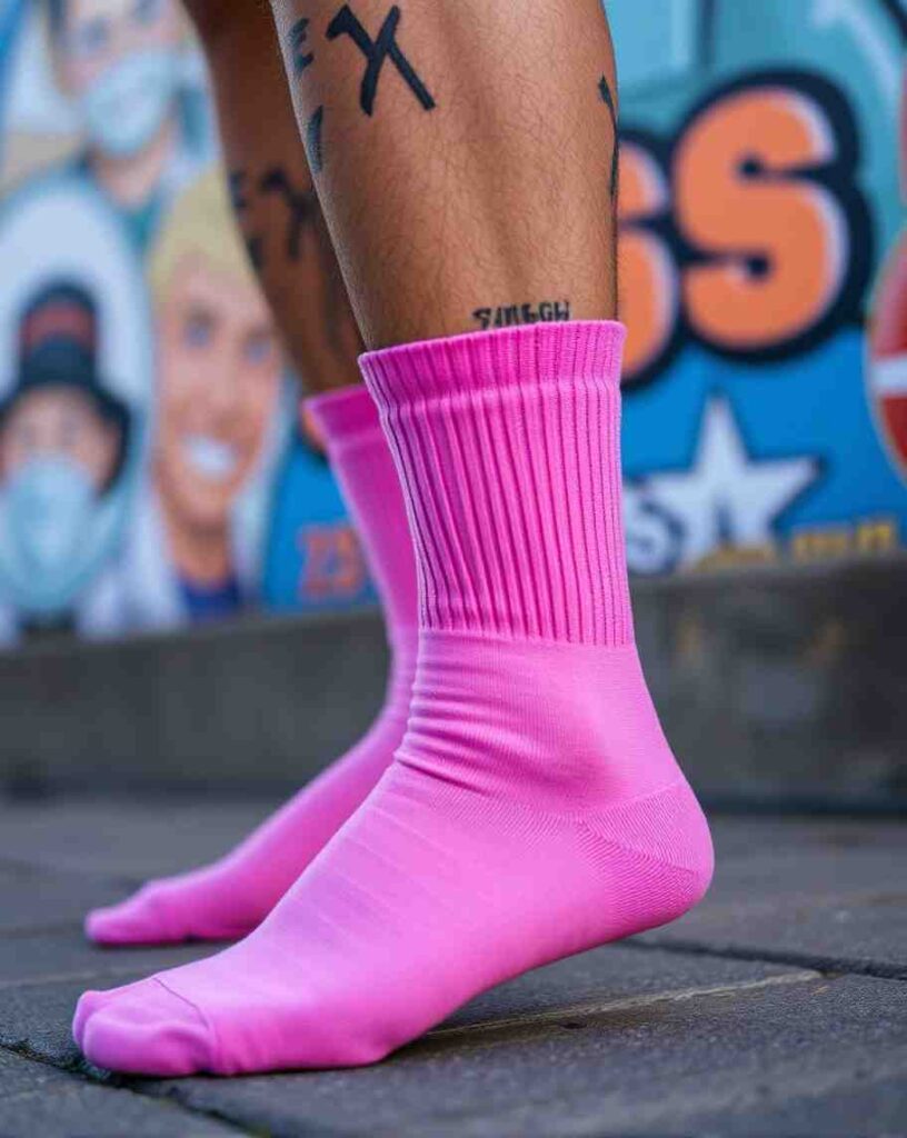 Mens Pink Socks 